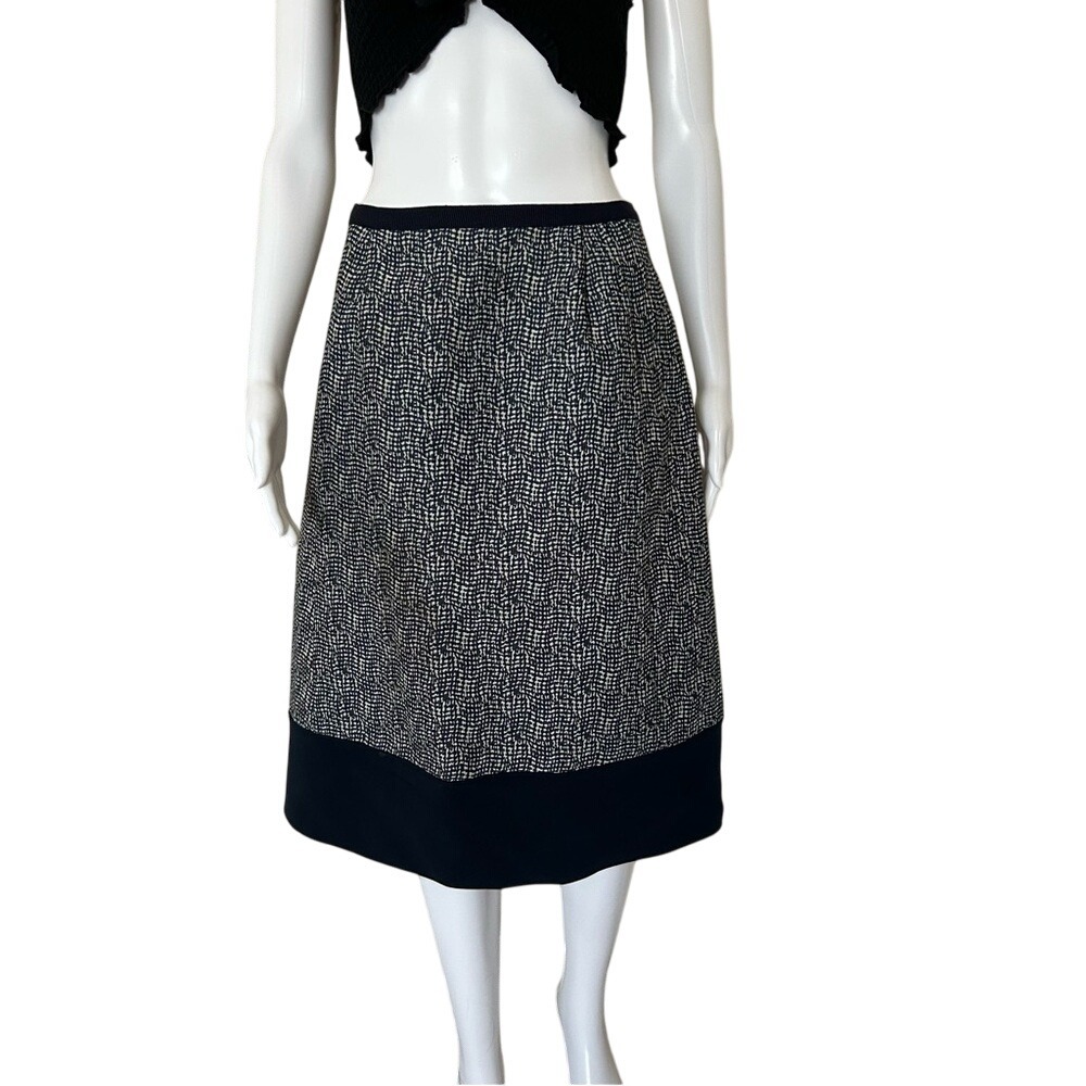 Weekend Max Mara Ultramarine Iridescent Skirt Navy & White Size 6